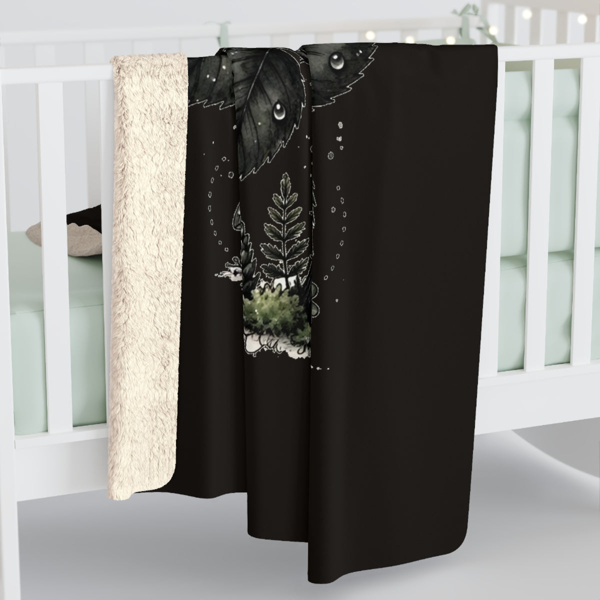 Apothecary of Thorns Sherpa Blanket - Black Rose - product photo 9