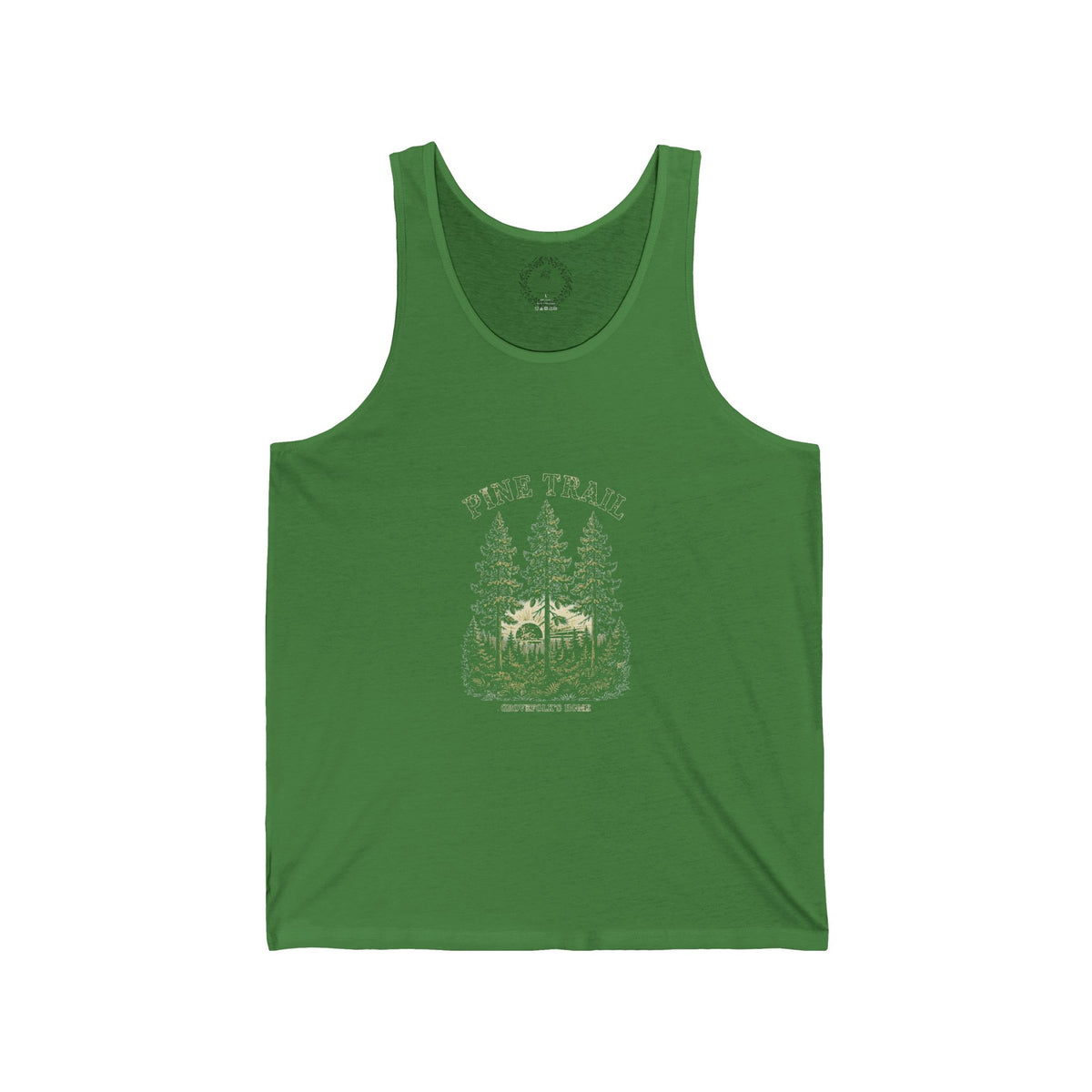 Pine Trail Tank with vintage pine forest artwork