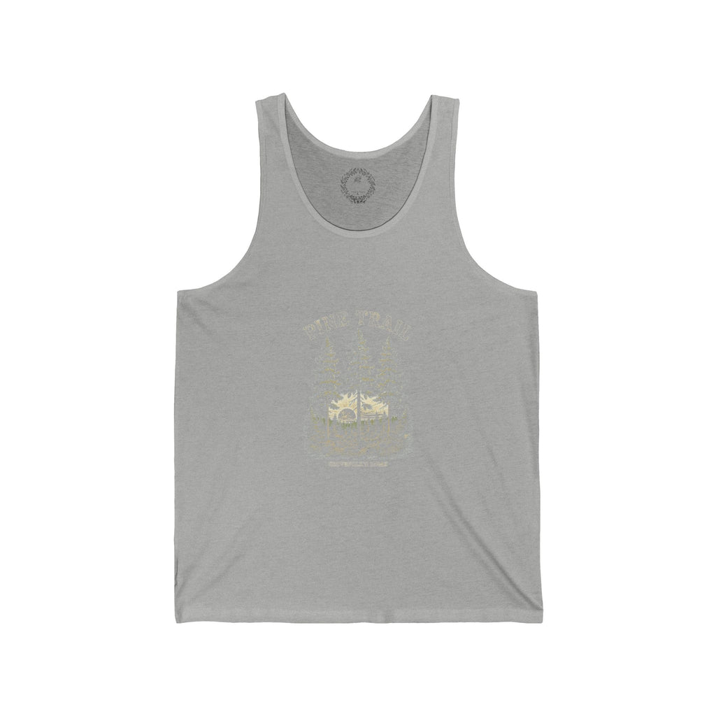 Pine Trail Tank with vintage pine forest artwork