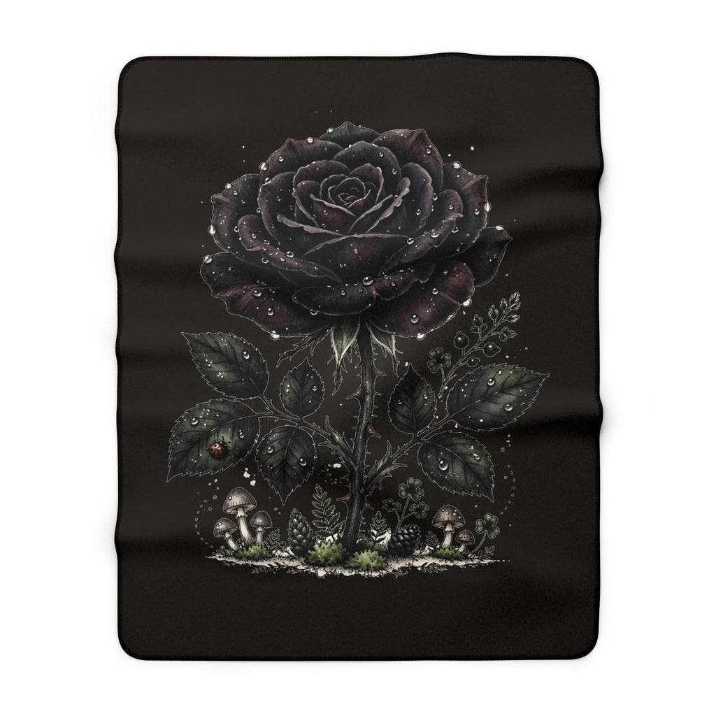 Apothecary of Thorns Sherpa Blanket - Black Rose - product photo 3