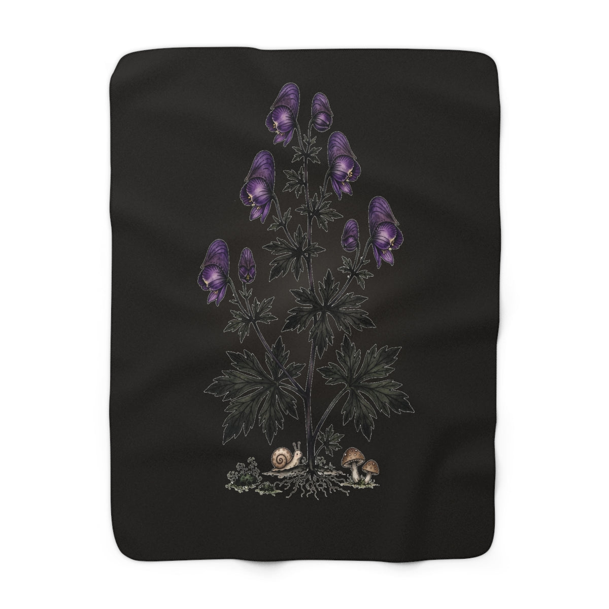 Apothecary of Thorns Sherpa Blanket - Wolfsbane - soft printed fleece blanket