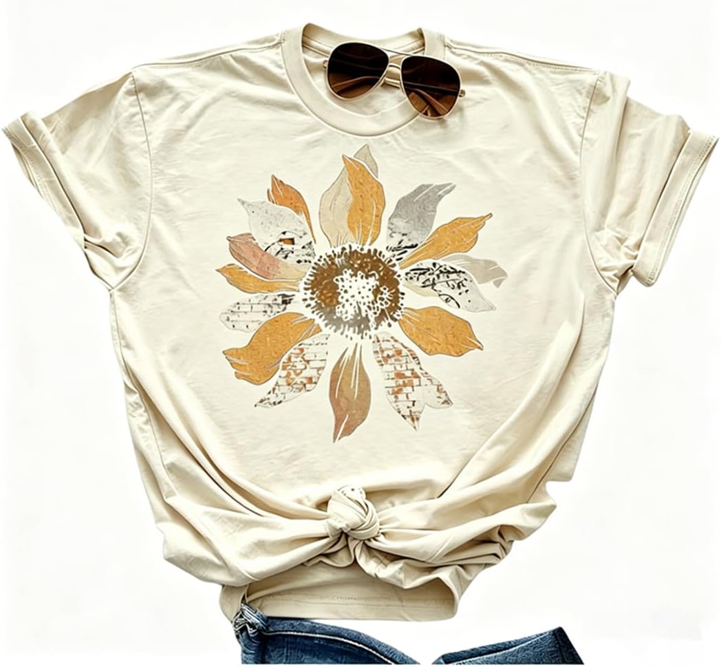 Boho Wildflower Tee with vintage wildflower and butterfly print