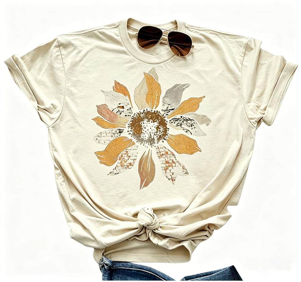 Boho Wildflower Tee with vintage wildflower and butterfly print