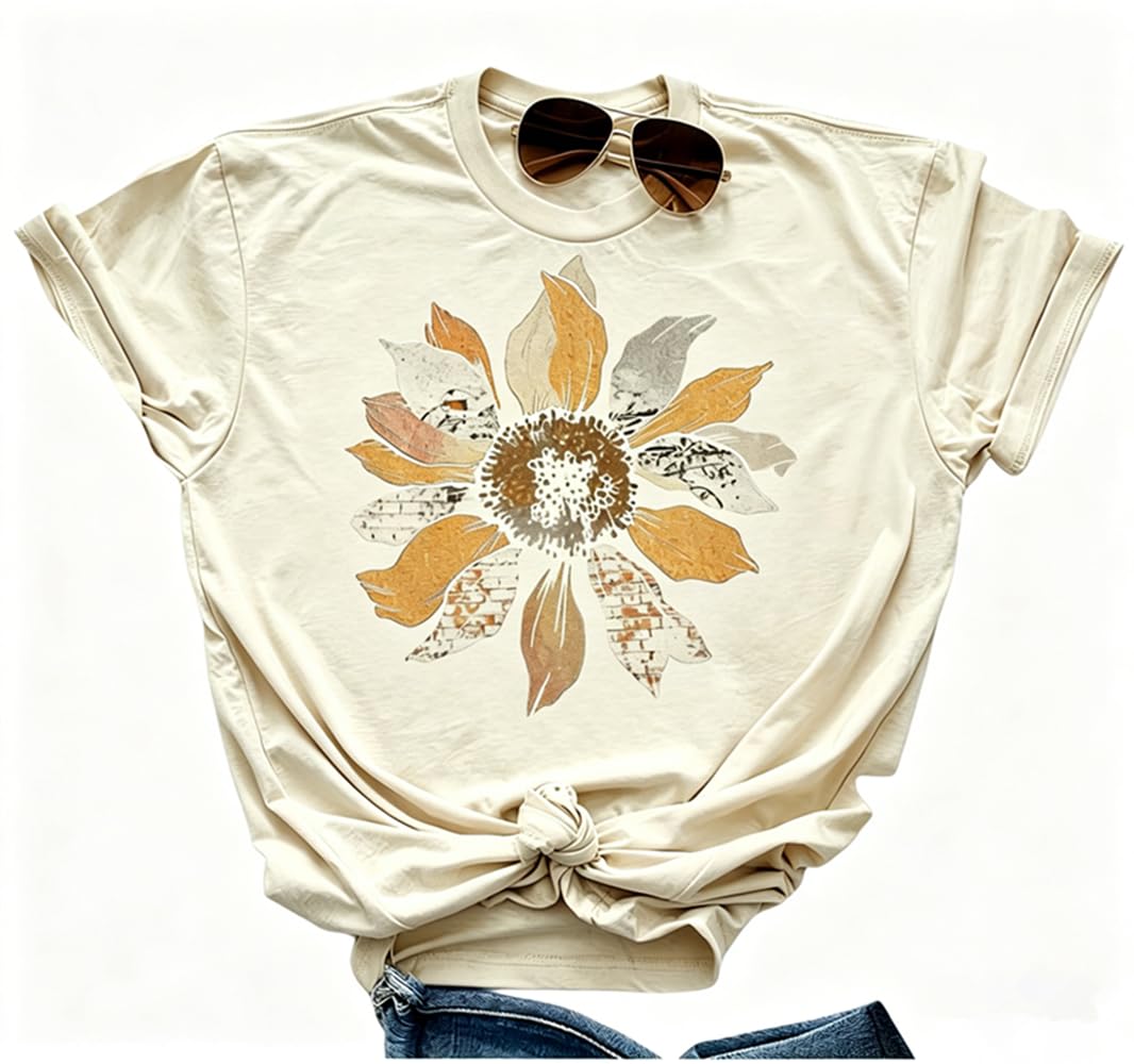Boho Wildflower Tee with vintage wildflower and butterfly print