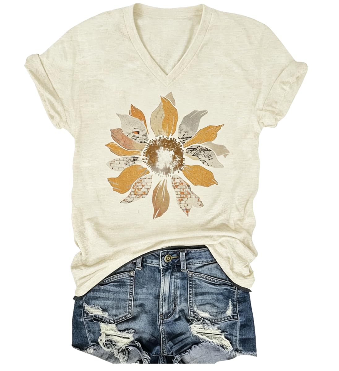 Boho Wildflower Tee with vintage wildflower and butterfly print