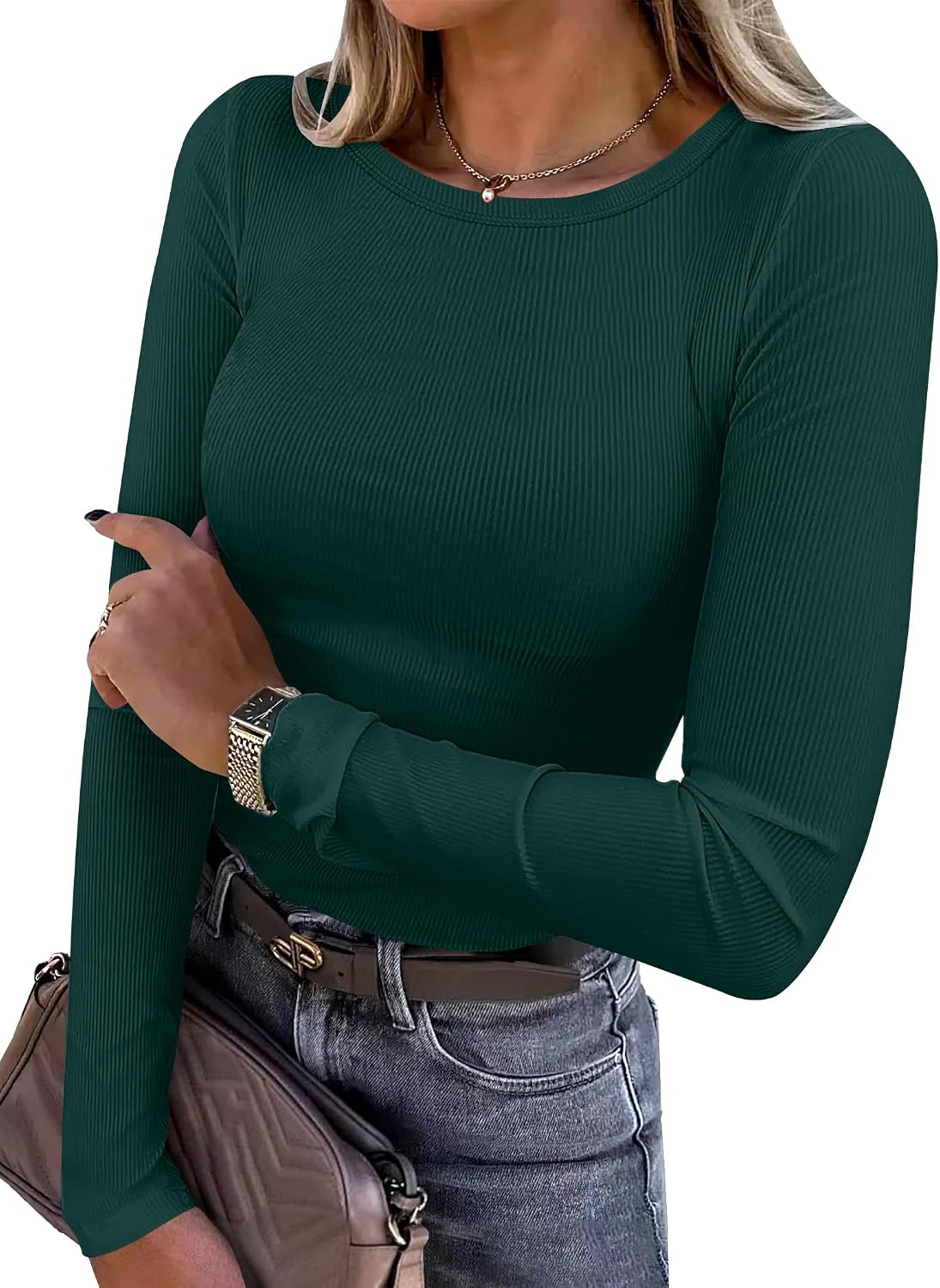 Ribbed Fitted Long Sleeve Top