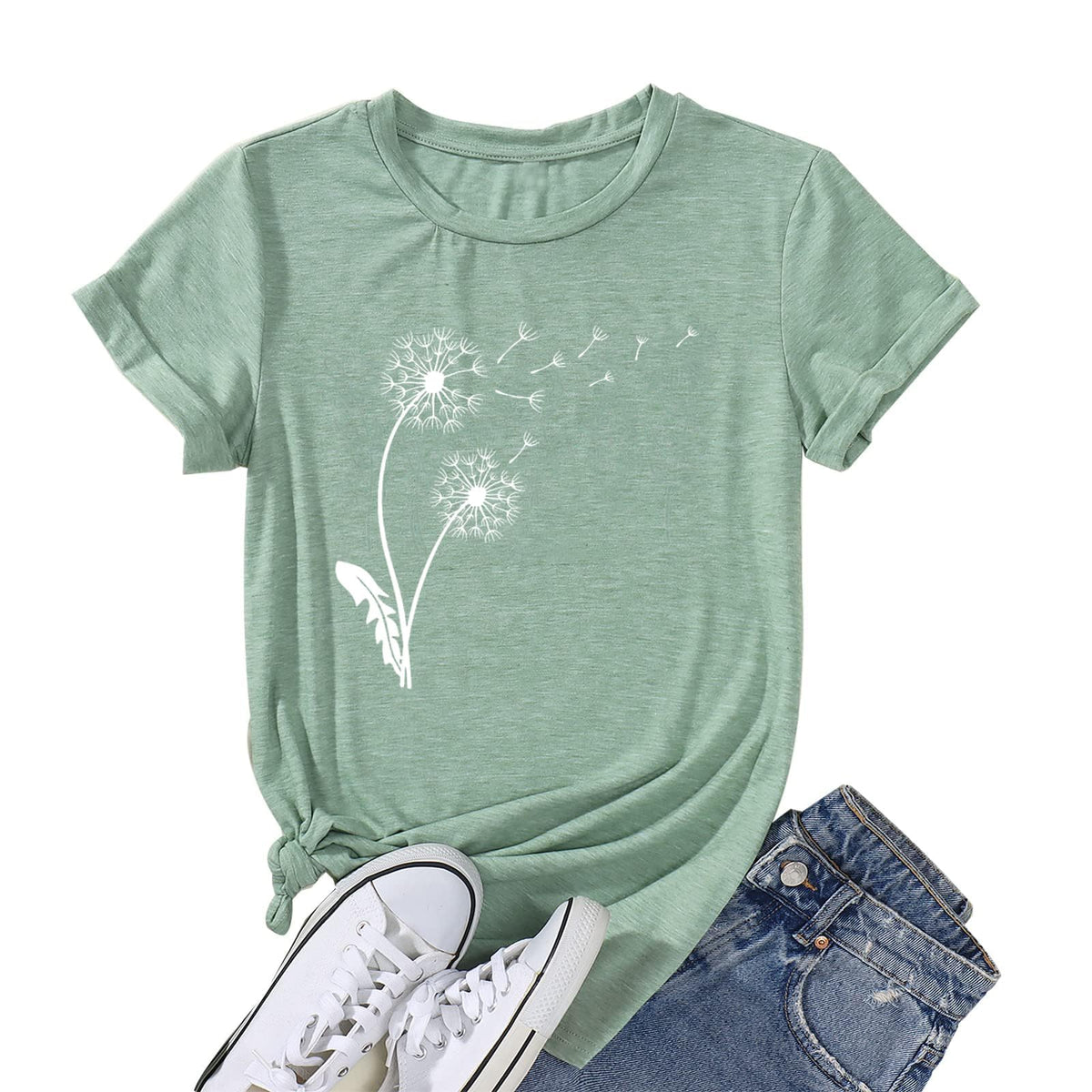 Boho Wildflower Tee with vintage wildflower and butterfly print