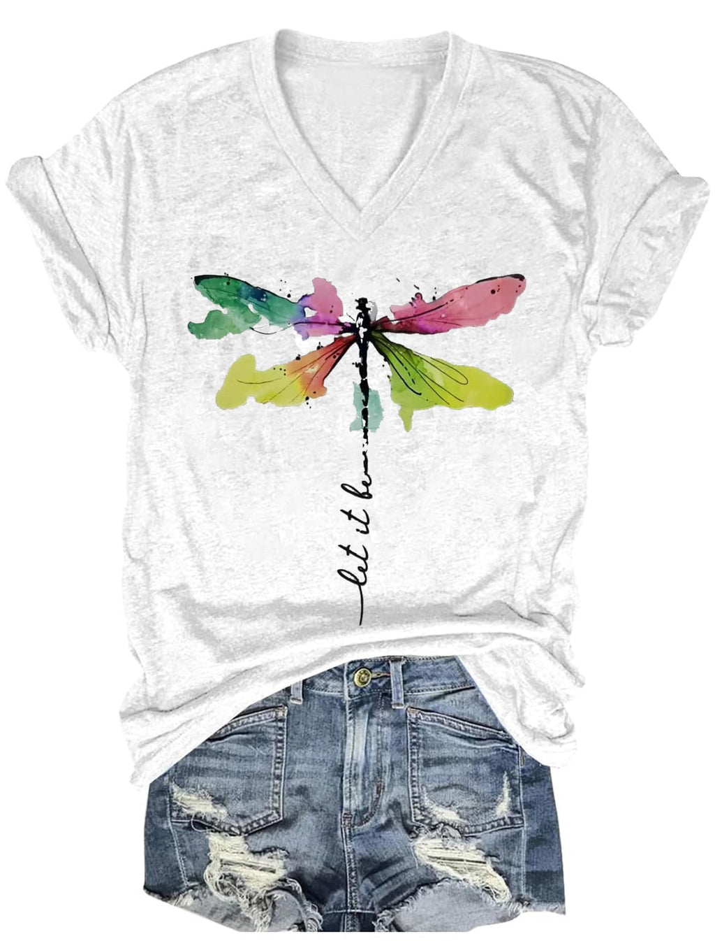 Boho Wildflower Tee with vintage wildflower and butterfly print