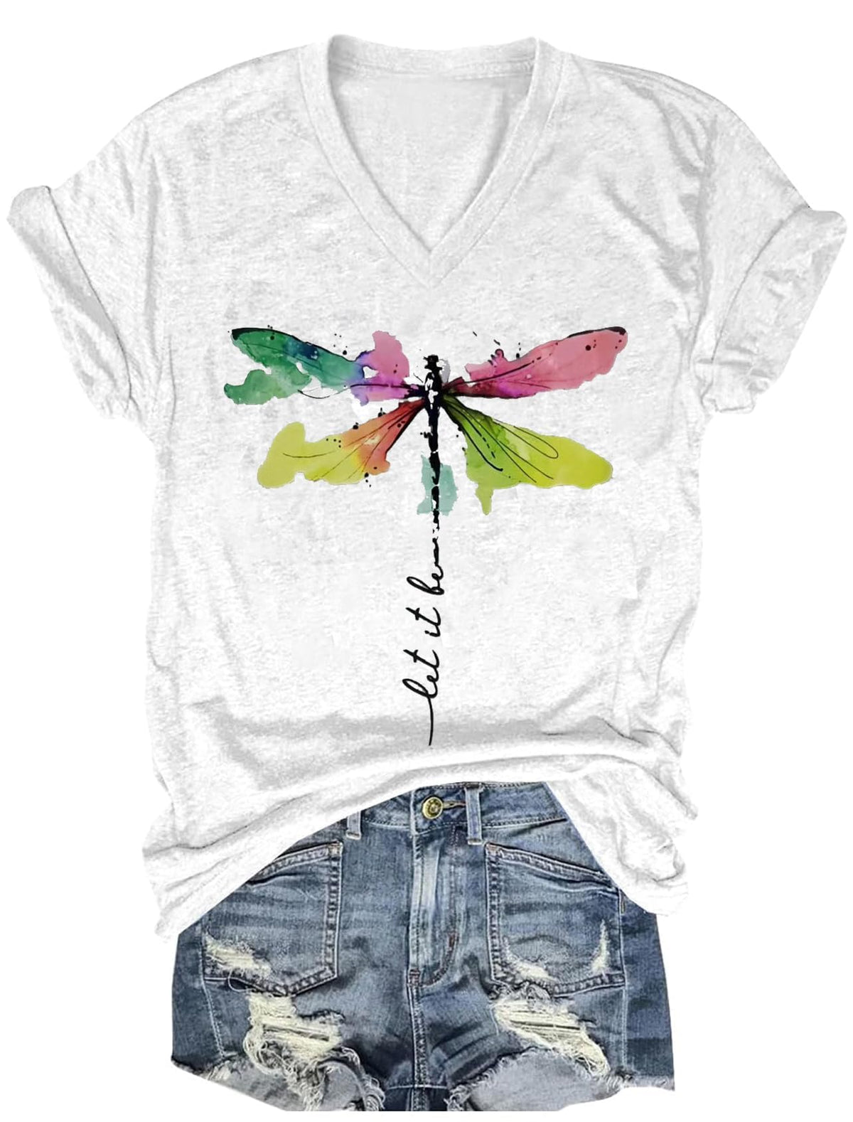 Boho Wildflower Tee with vintage wildflower and butterfly print