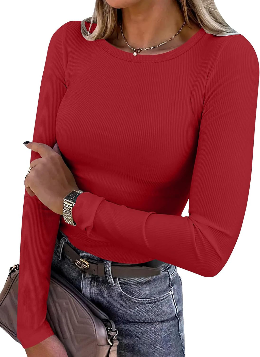 Ribbed Fitted Long Sleeve Top