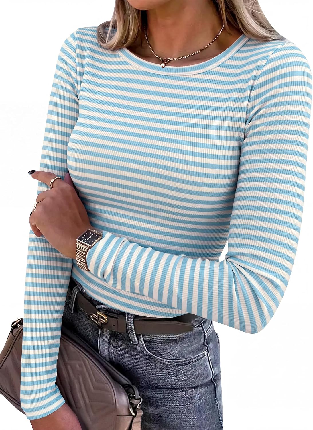 Ribbed Fitted Long Sleeve Top