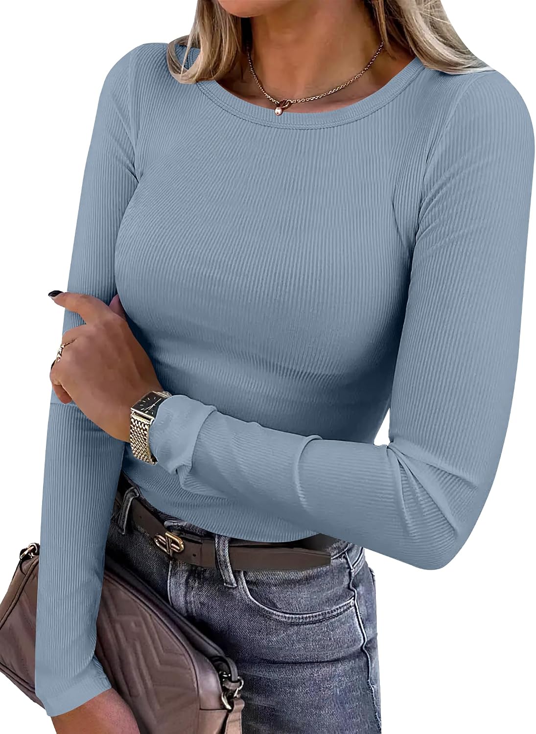 Ribbed Fitted Long Sleeve Top