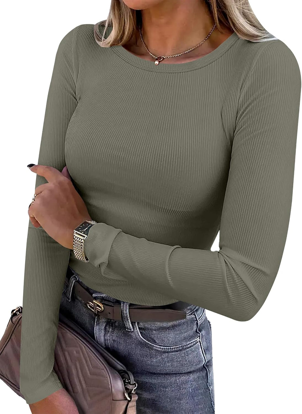 Ribbed Fitted Long Sleeve Top