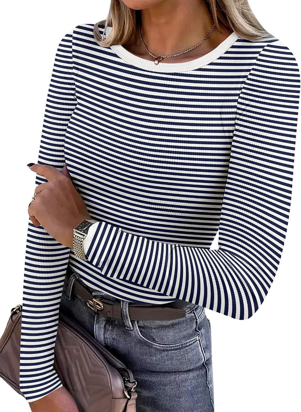 Ribbed Fitted Long Sleeve Top