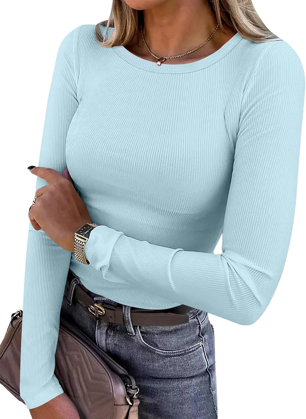 Ribbed Fitted Long Sleeve Top