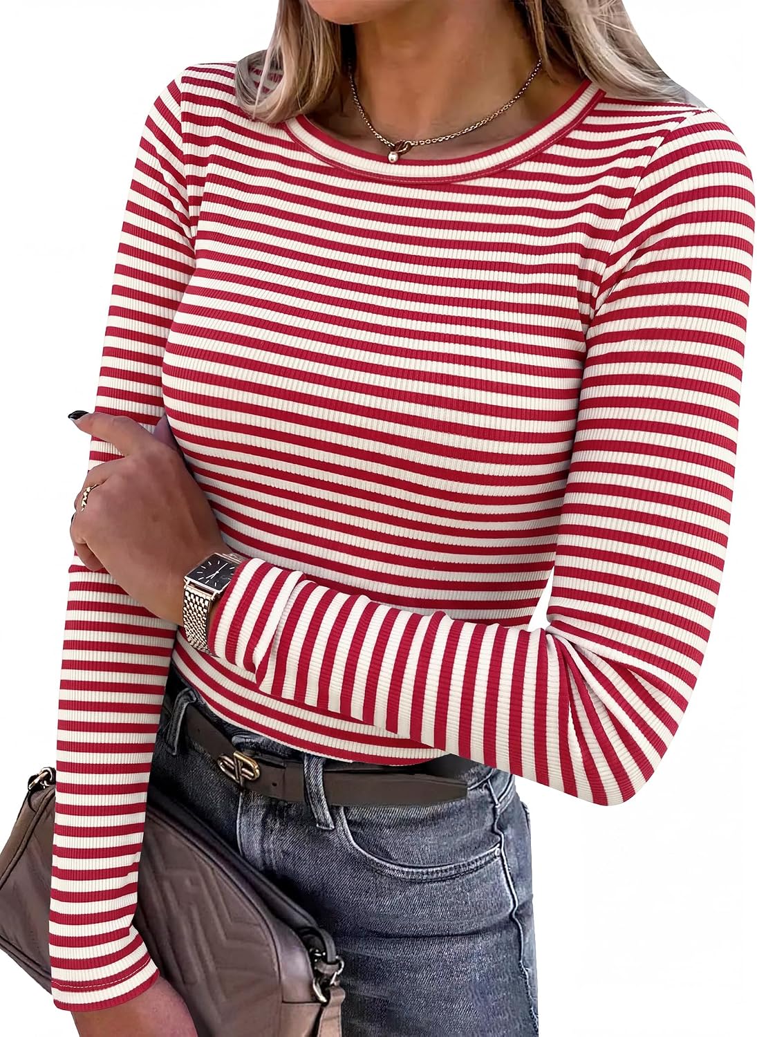 Ribbed Fitted Long Sleeve Top