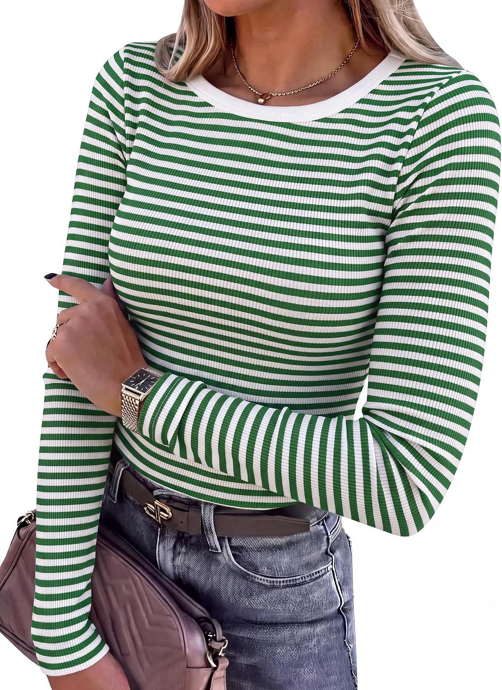 Ribbed Fitted Long Sleeve Top